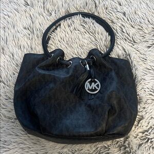 Michael Kors Black Shoulder Bag with Monogram Design